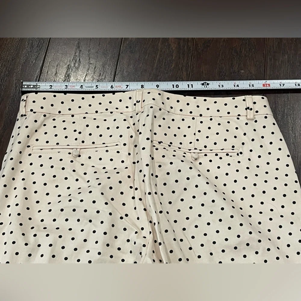 Naf Naf Women Pink Black Polka Dot Print Pant Size 12 Office Weekend Travel